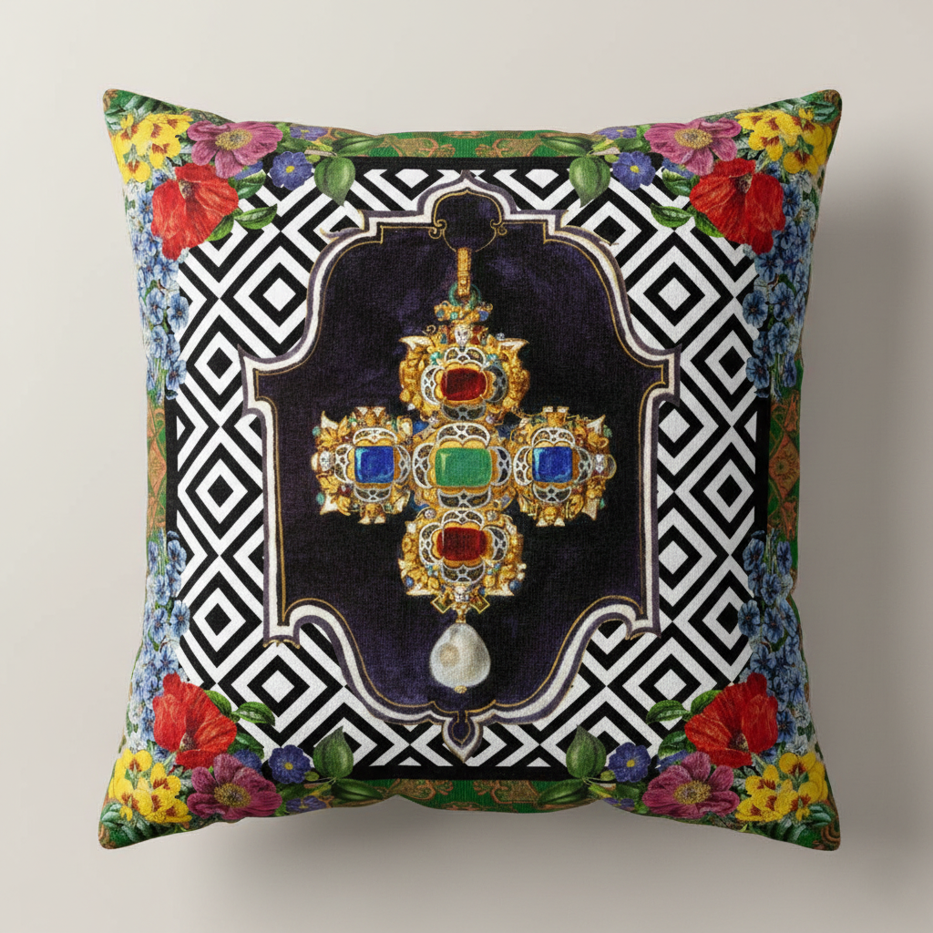 Mouchkine jewelry cushions housse de coussin Byzance 40x40cm
