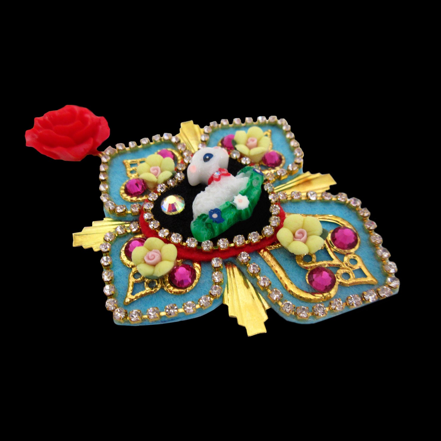 Mouchkine Jewelry luxury handmade cross and sheep earrings.