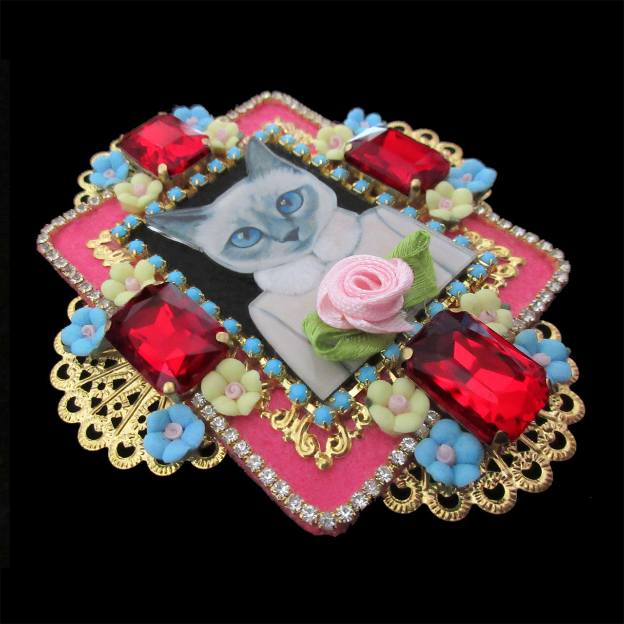 Mouchkine Jewelry haute couture baroque cat Brooch.