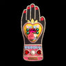 mouchkine jewelry haute couture brooch : a sublime hand with a heart full of flowers and rhinestones