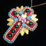 mouchkine jewelry red cross pendant necklace handmade in france