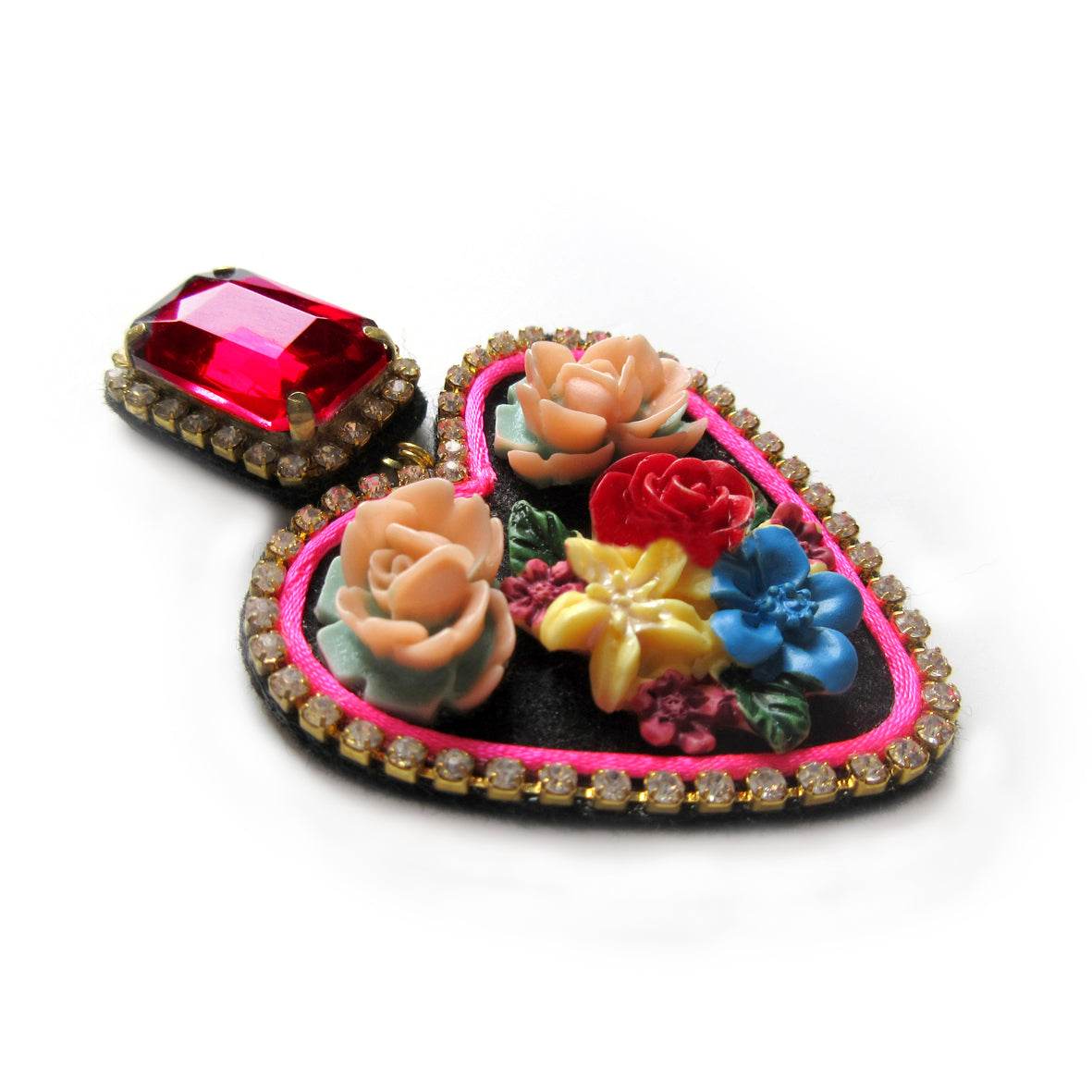 Mouchkine Jewelry made in france floral heart luxury fashion earrings.