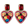 Mouchkine Jewelry floral heart haute couture earrings.