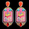mouchkine jewelry couture luxury flintstones earrings, popart made in france.