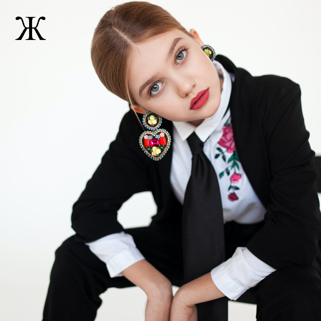 mouchkine jewelry heart luxury statement earrings made in france