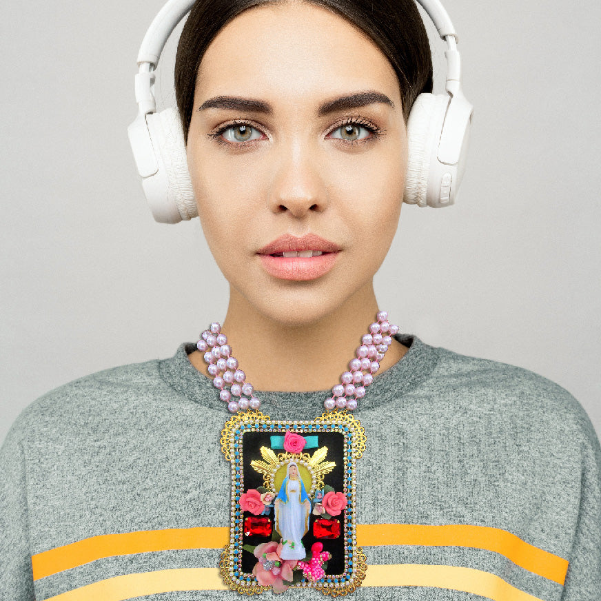 mouchkine jewelry incredible kitsch madona necklace handmade in paris