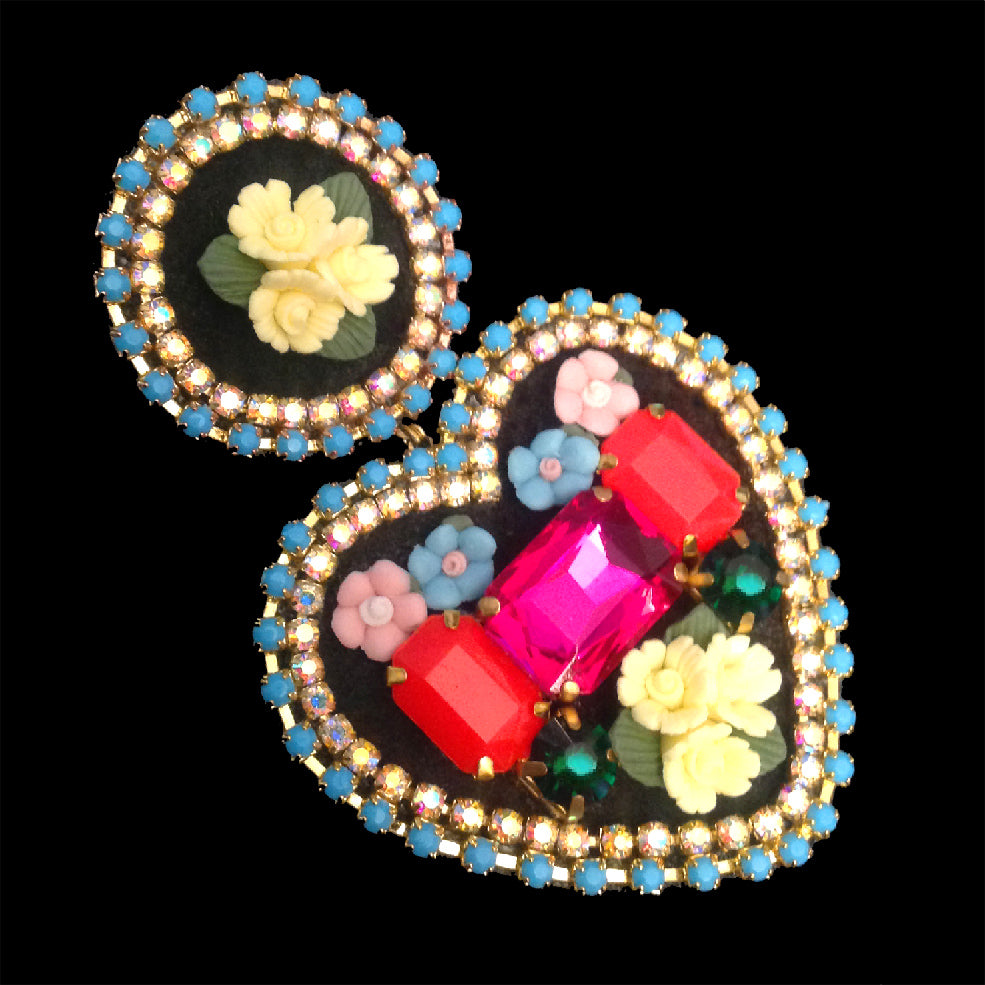 Mouchkine jewelry statement trendy heart shape earrings , made in france