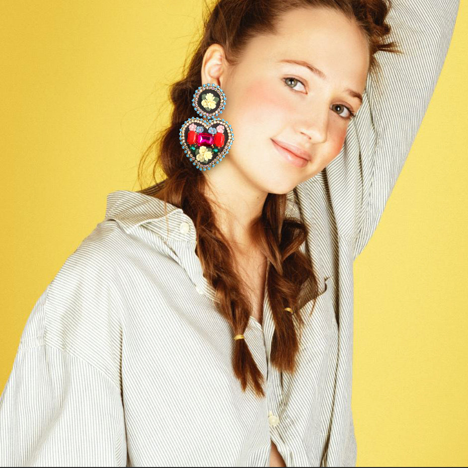 mouchkine jewelry heart luxury statement earrings made in france
