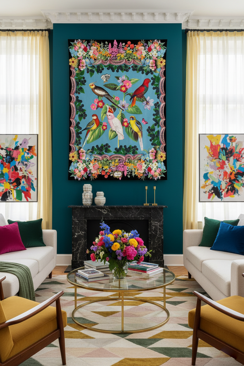 💜 Tenture Murale en Velours : L'Éloge du Maximalisme par Mouchkine Jewelry