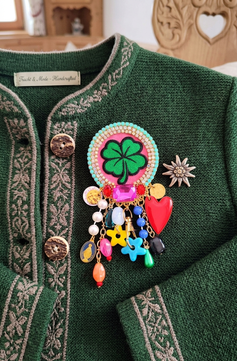 Broche Lucky style bijou couture breloques multicolores – Mouchkine Jewelry