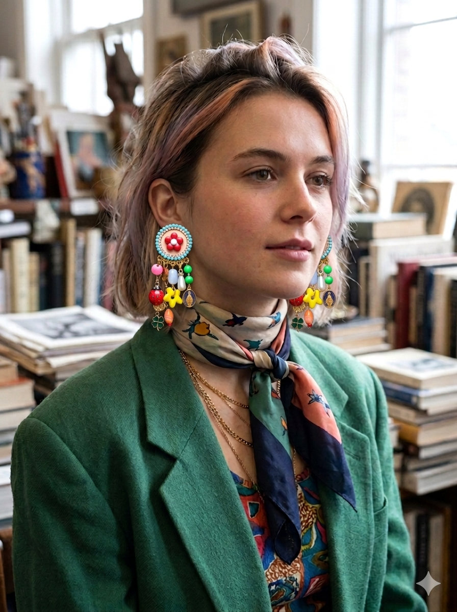 boucles d'oreilles celebration Mouchkine bijou mode et coloré maximaliste haut de gamme