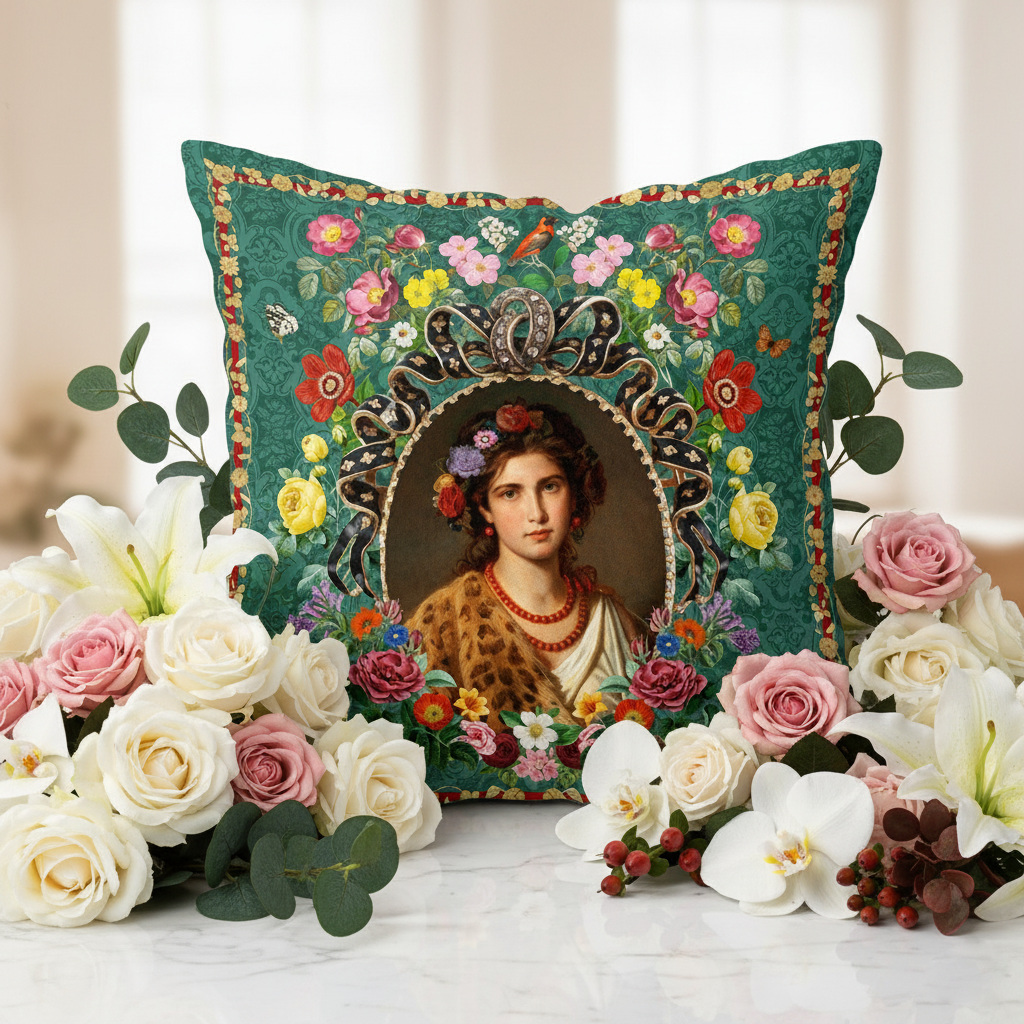 Housse de coussin velours Portrait 40x40cm — Mouchkine Jewelry Housse de coussin velours Portrait 40x40cm — Mouchkine Jewelry
