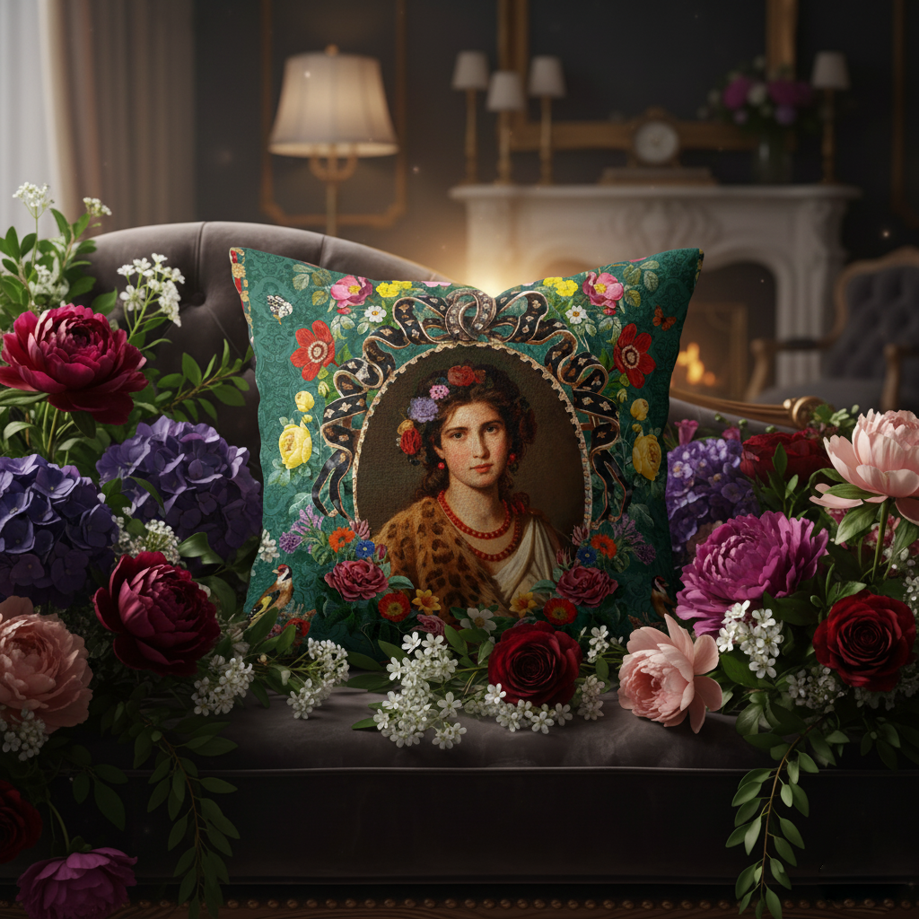 Housse de coussin velours Portrait 40x40cm — Mouchkine Jewelry Housse de coussin velours Portrait 40x40cm — Mouchkine Jewelry