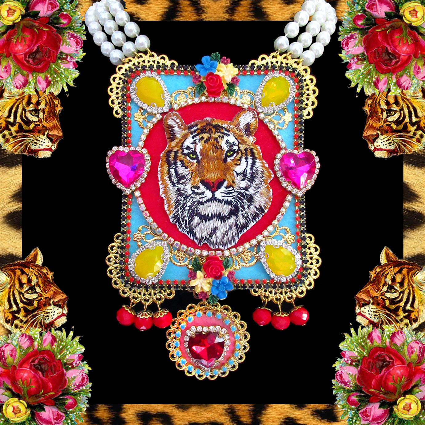 Mouchkine Jewelry made in france haute couture tiger necklace 