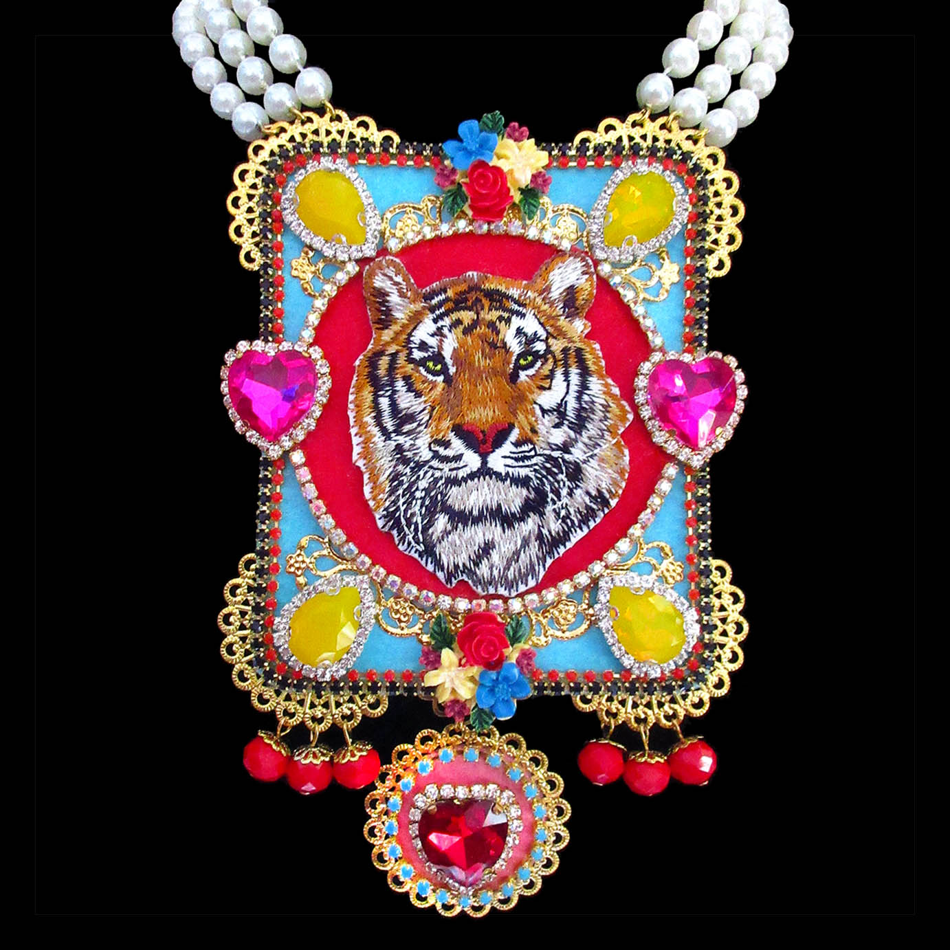 mouchkine jewelry handmade coutue luxury tiger necklace.