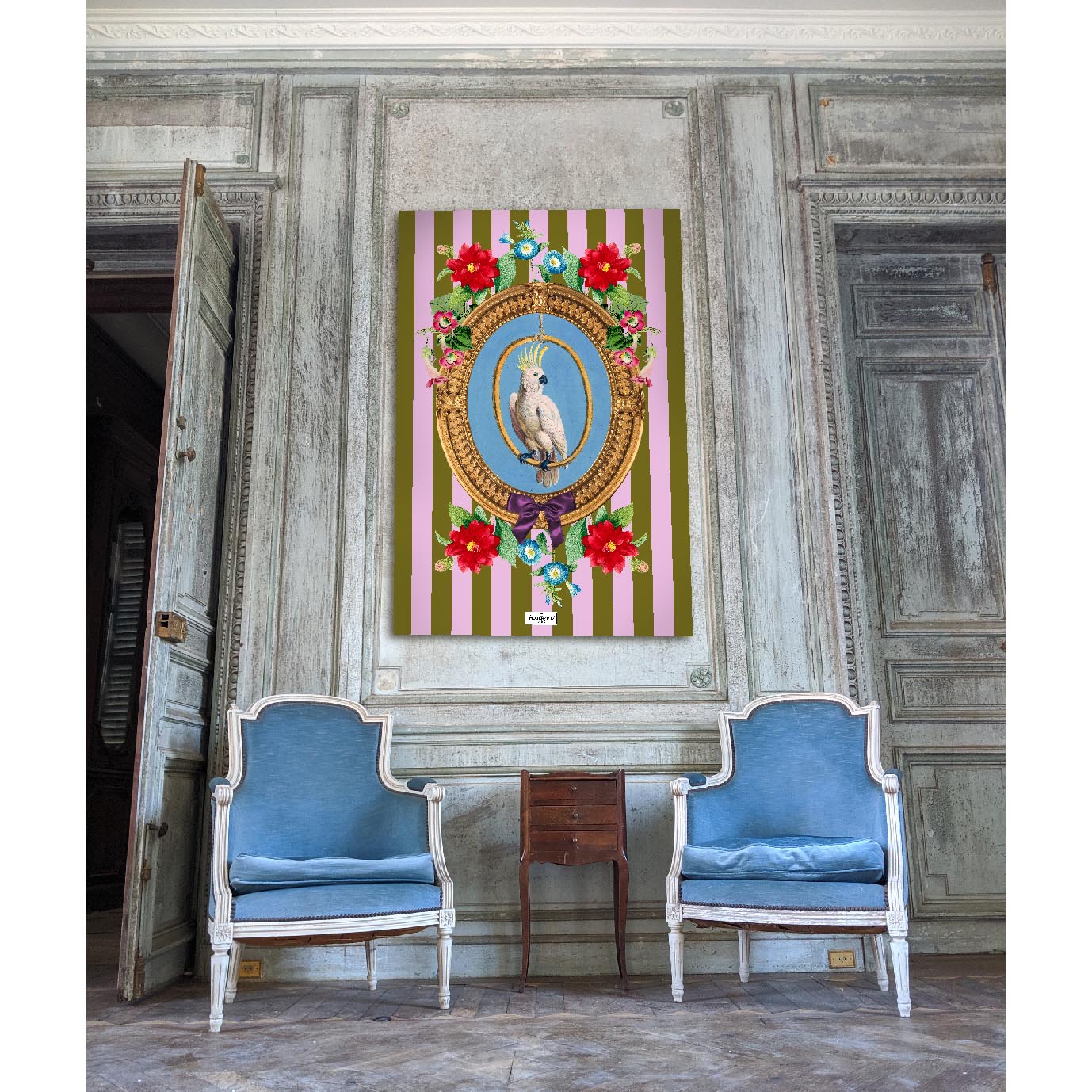 mouchkine paris tenture decoration murale perroquet velour luxe