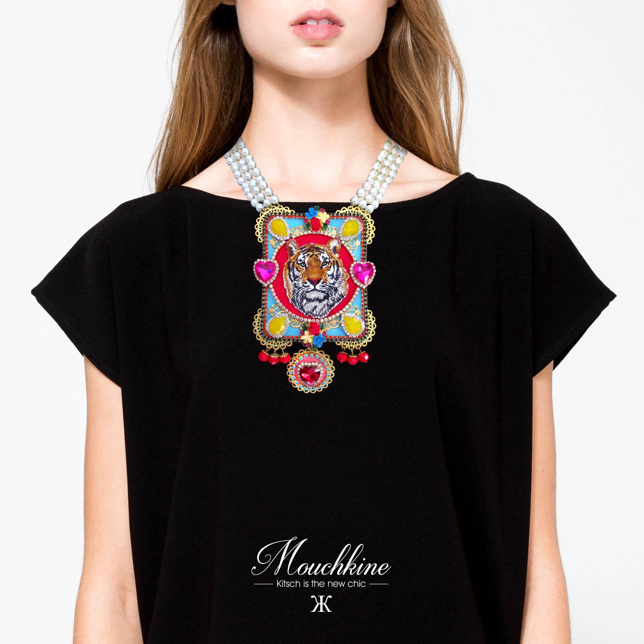 Mouchkine Jewelry made in france chic and trendy tiger statement necklace