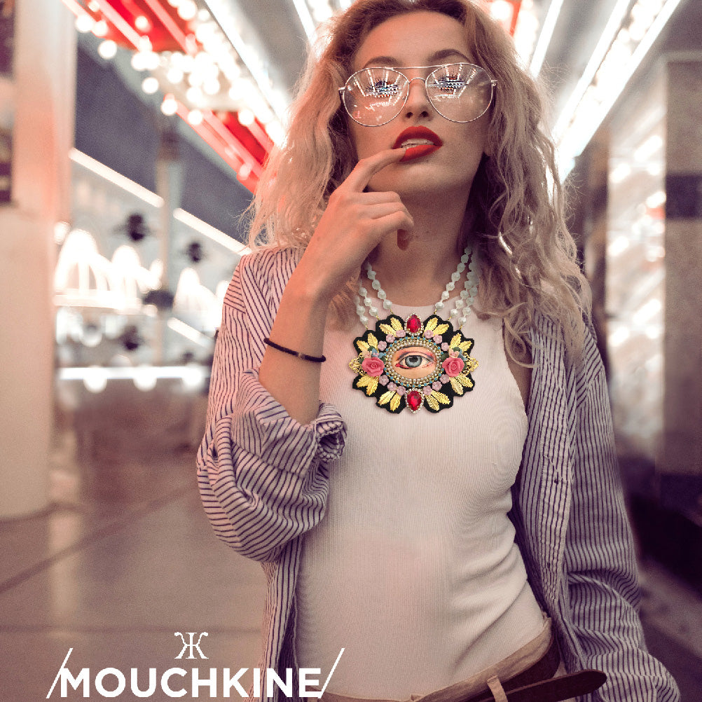 mouchkine jewelry luxury eye necklace handmade in france