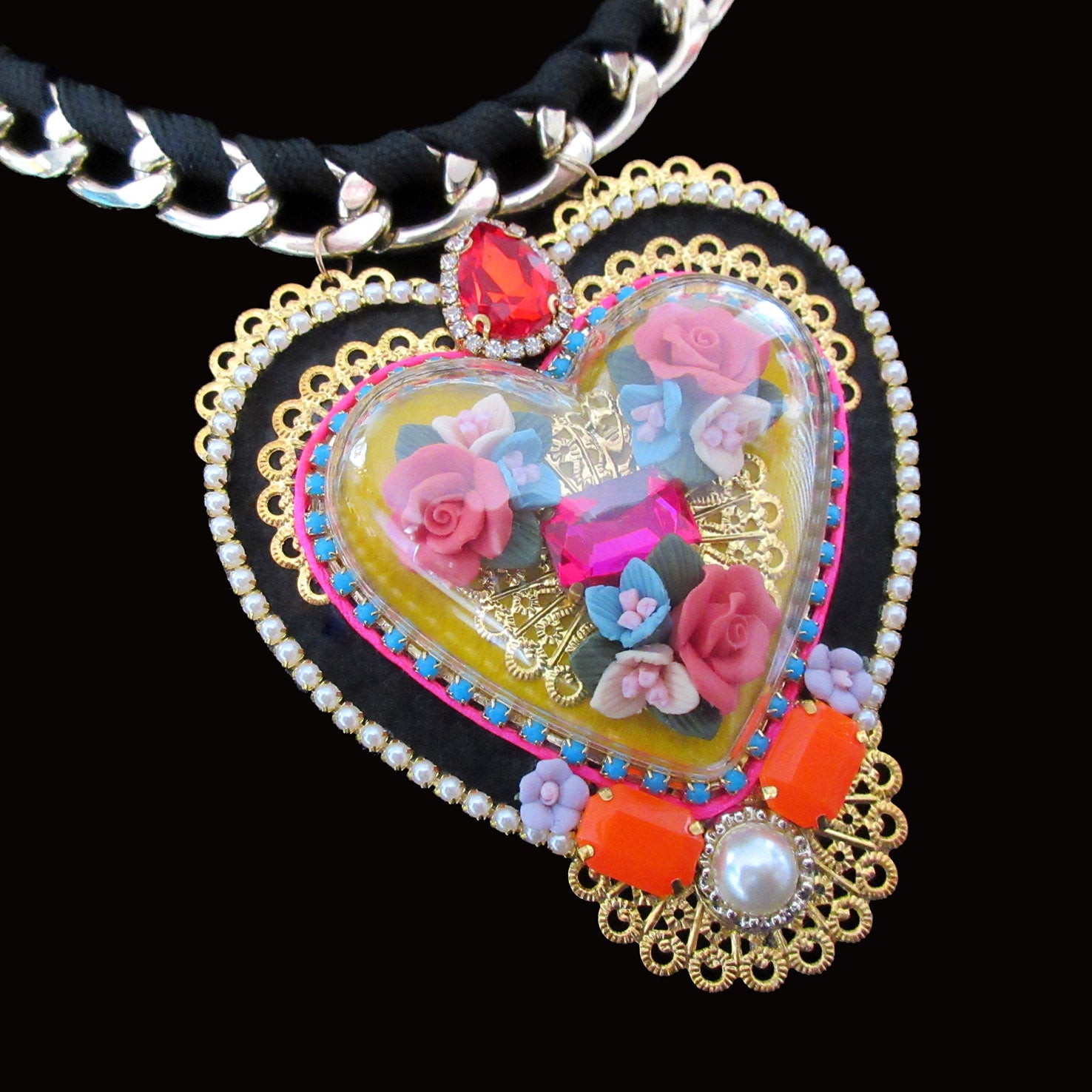 mouchkine jewelry chic and trendy handmade necklace with a heart shape