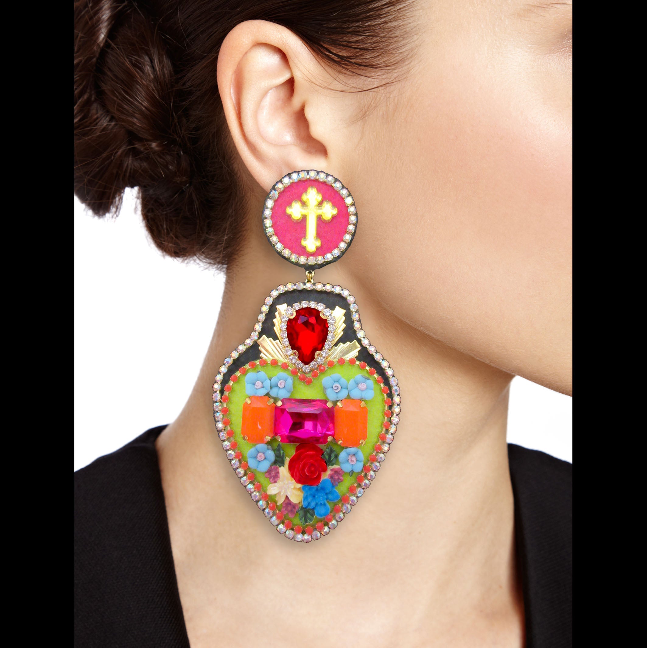 mouchkine jewelry handmade in france statement exvoto pendant earrings 