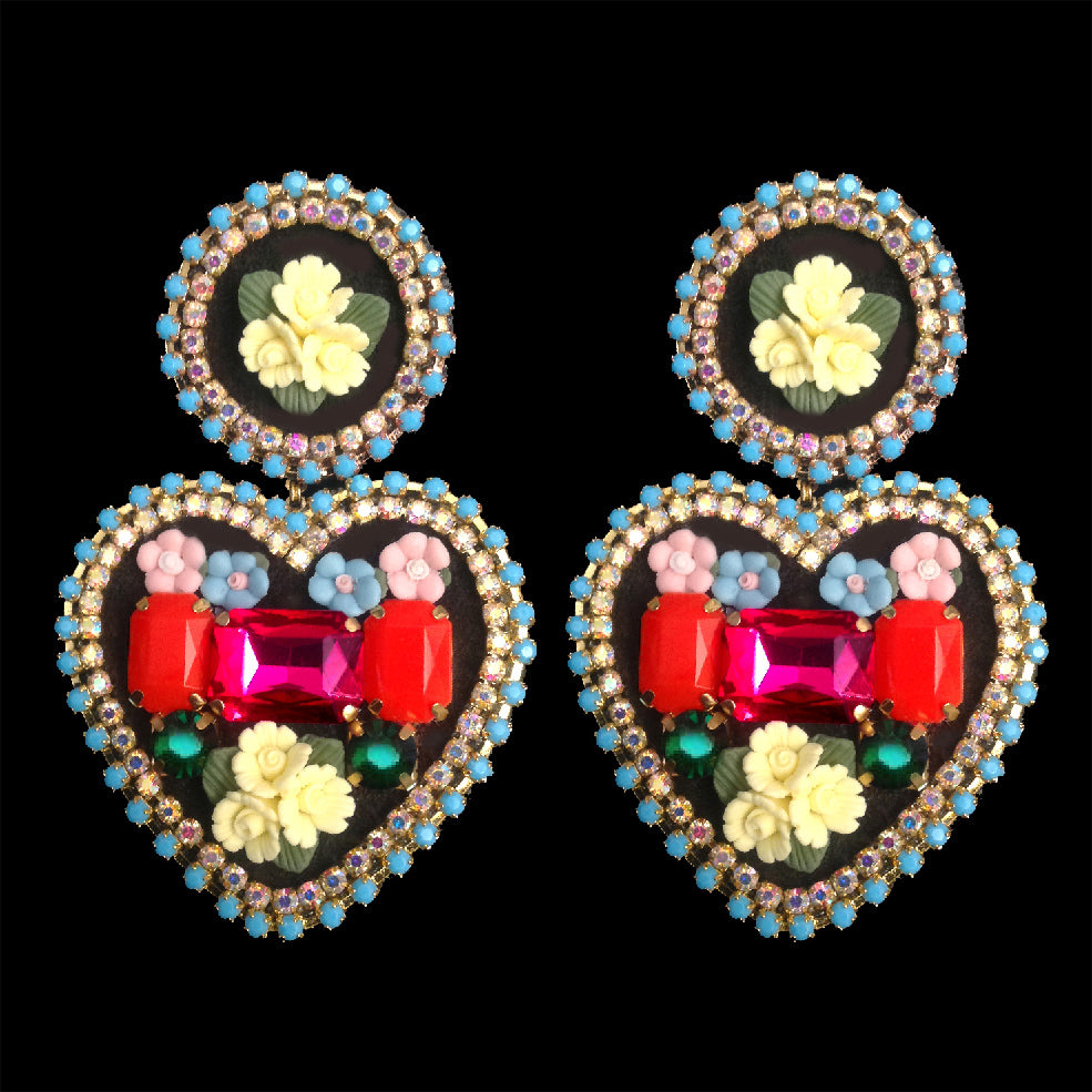 Mouchkine jewelry statement trendy heart shape earrings , made in france