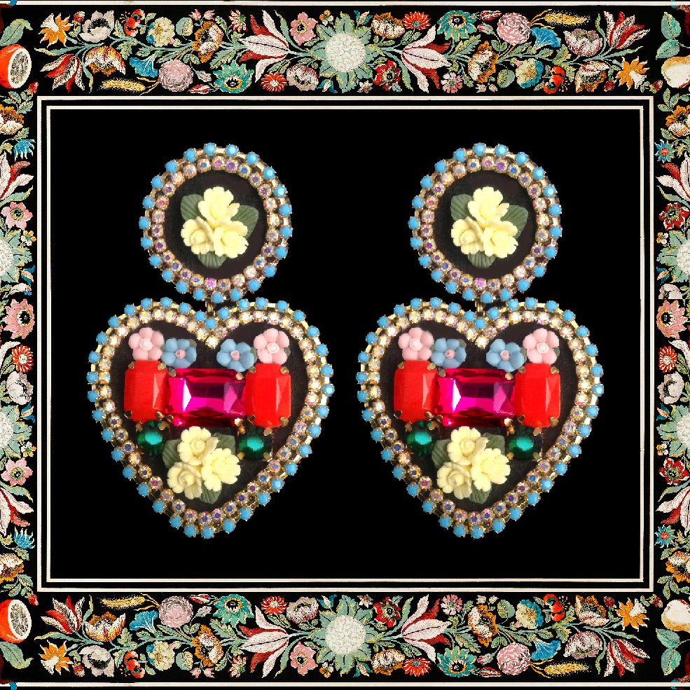 Mouchkine jewelry statement trendy heart shape earrings , made in france
