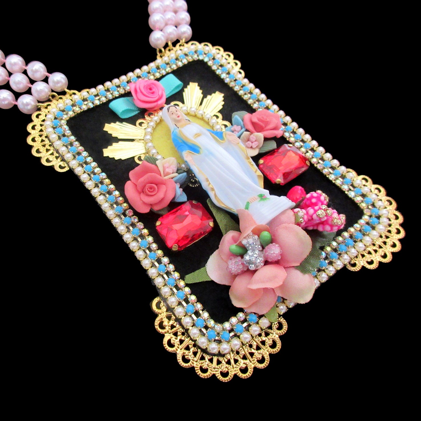 mouchkine jewelry handmade couture madonna iconic statement necklace.