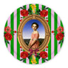 plateau rond en bois de bouleau baroque et floral à rayures chic luxury floral tray