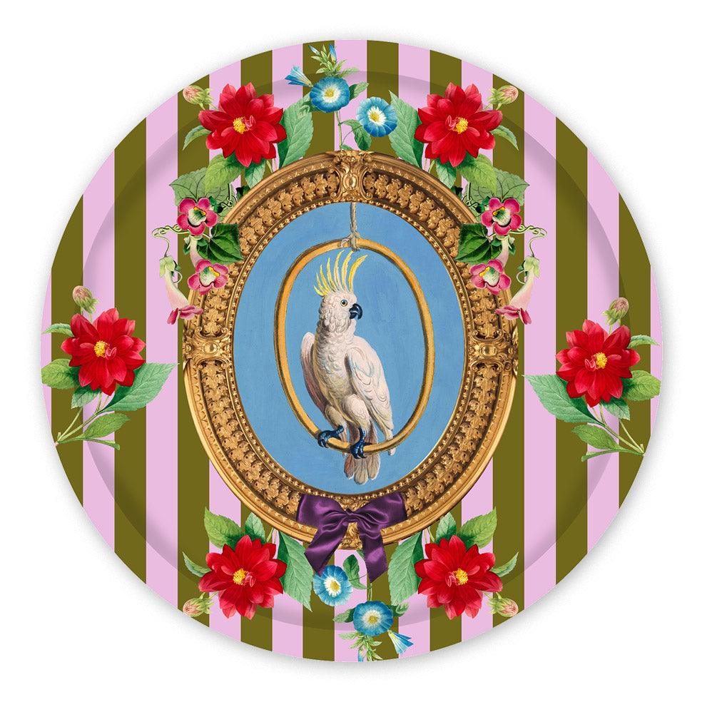 mouchkine paris decoration chic plateau perroquet floral luxury elegant floral parrot tray