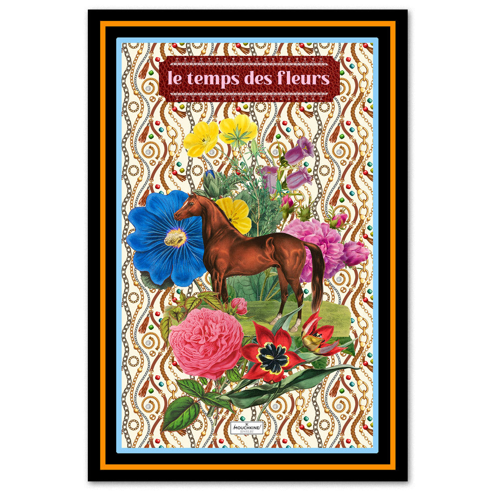 mouchkine paris decoration tenture murale en velour chic visuel cheval et fleurs
